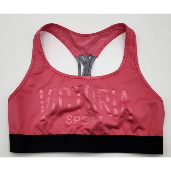 Victoria's Secret Other - Victoria Sport Racerback Sport Bra Womens L Pink Excellent Strappy Back Logo